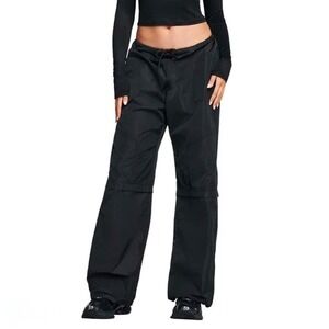 I.AM.GIA‎ Tanza Cargo Pants Size XS Black Wide Leg Drawstring RAVE STREETWEAR